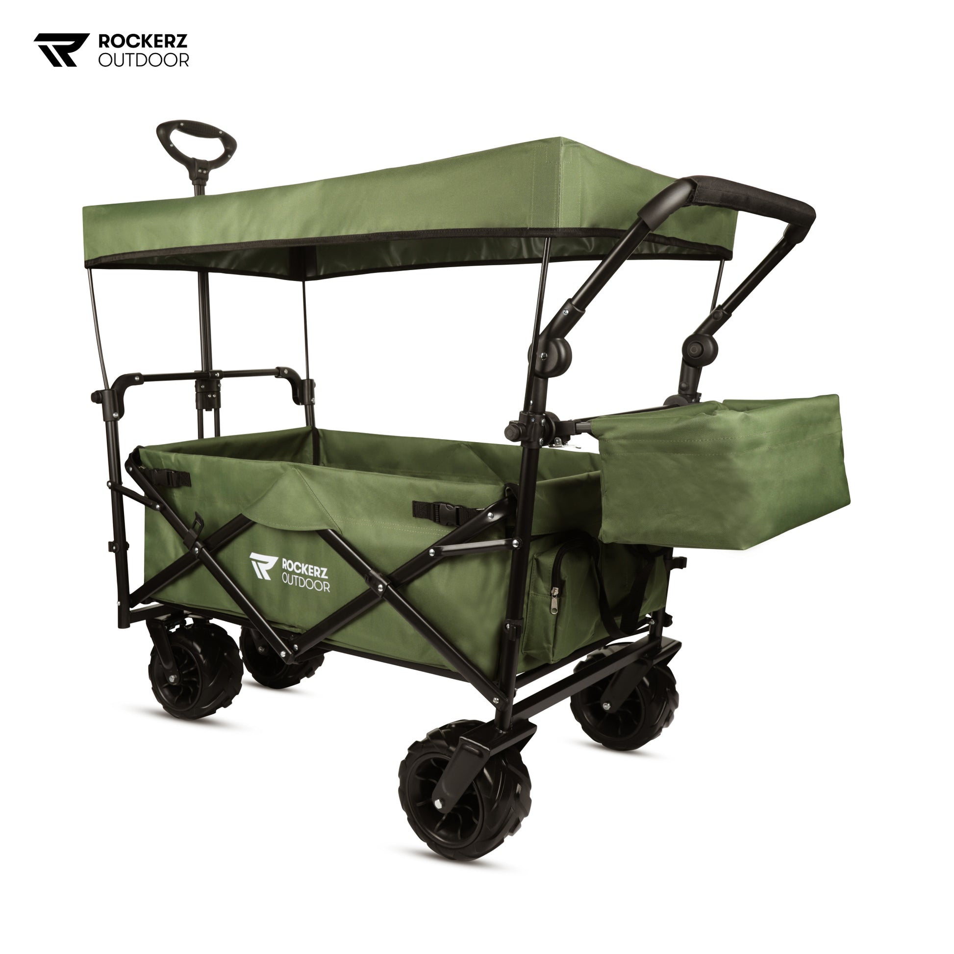 Groen, trekwagen met dak