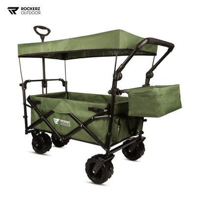 Groen, trekwagen met dak