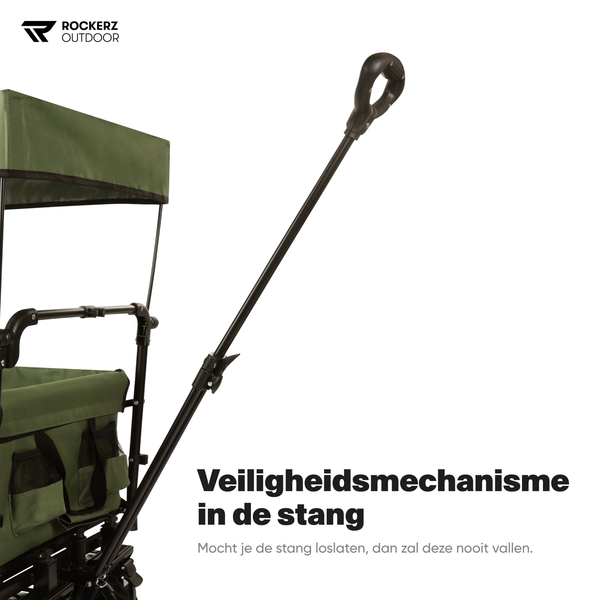 Groen, veiligheidsmechanisme in de stang